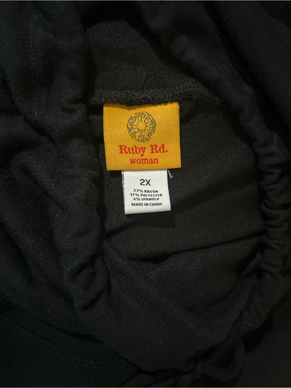 Ruby Rd. Black Cowl Neck Pullover with Drawstring - Picture 7 of 9